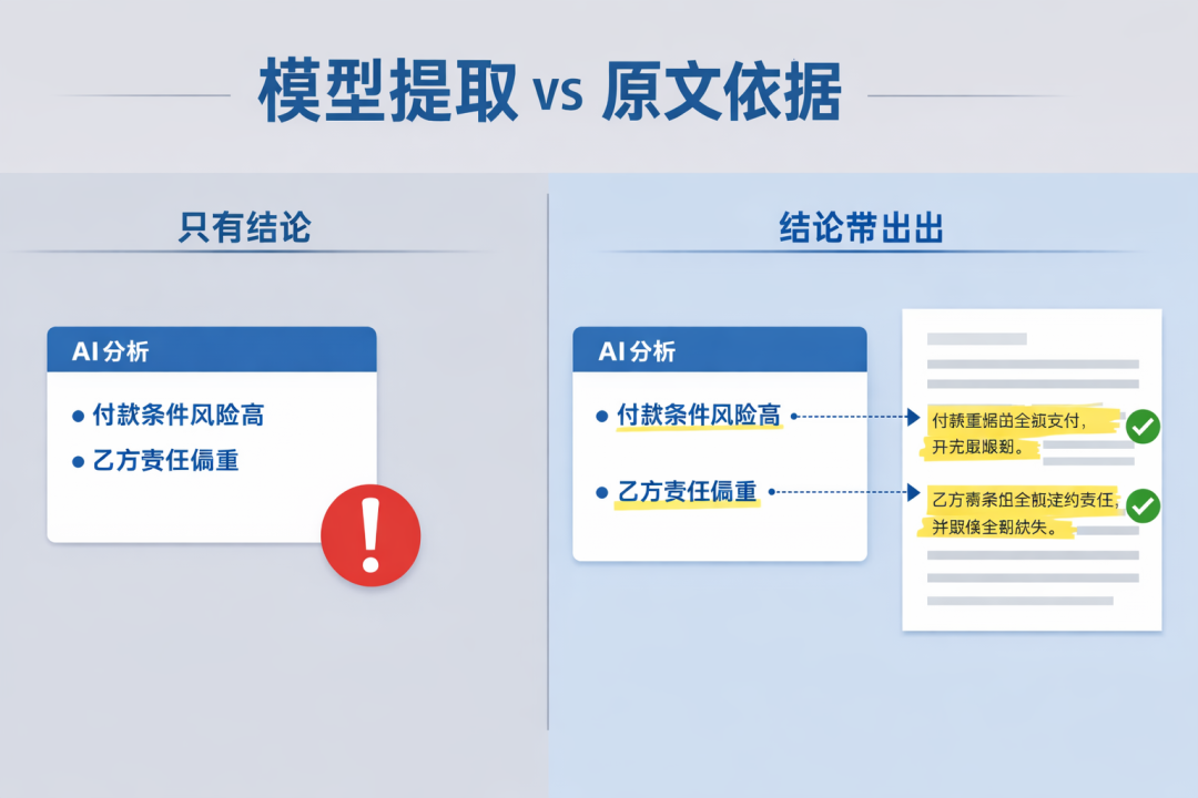 模型结论与原文依据对比图